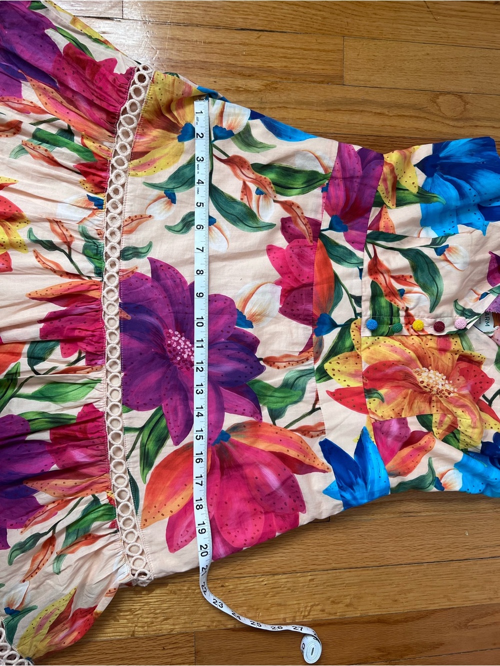 FARM Rio Multicolor Floral Ruffle Midi Dress L - Picture 10 of 16